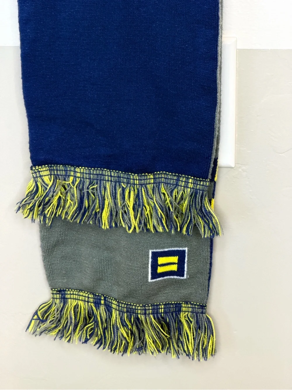 Human rights campaign Navy and Yellow Men's Knit Scarf